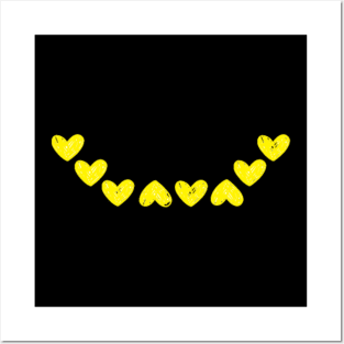 Smiley heart yellow Posters and Art